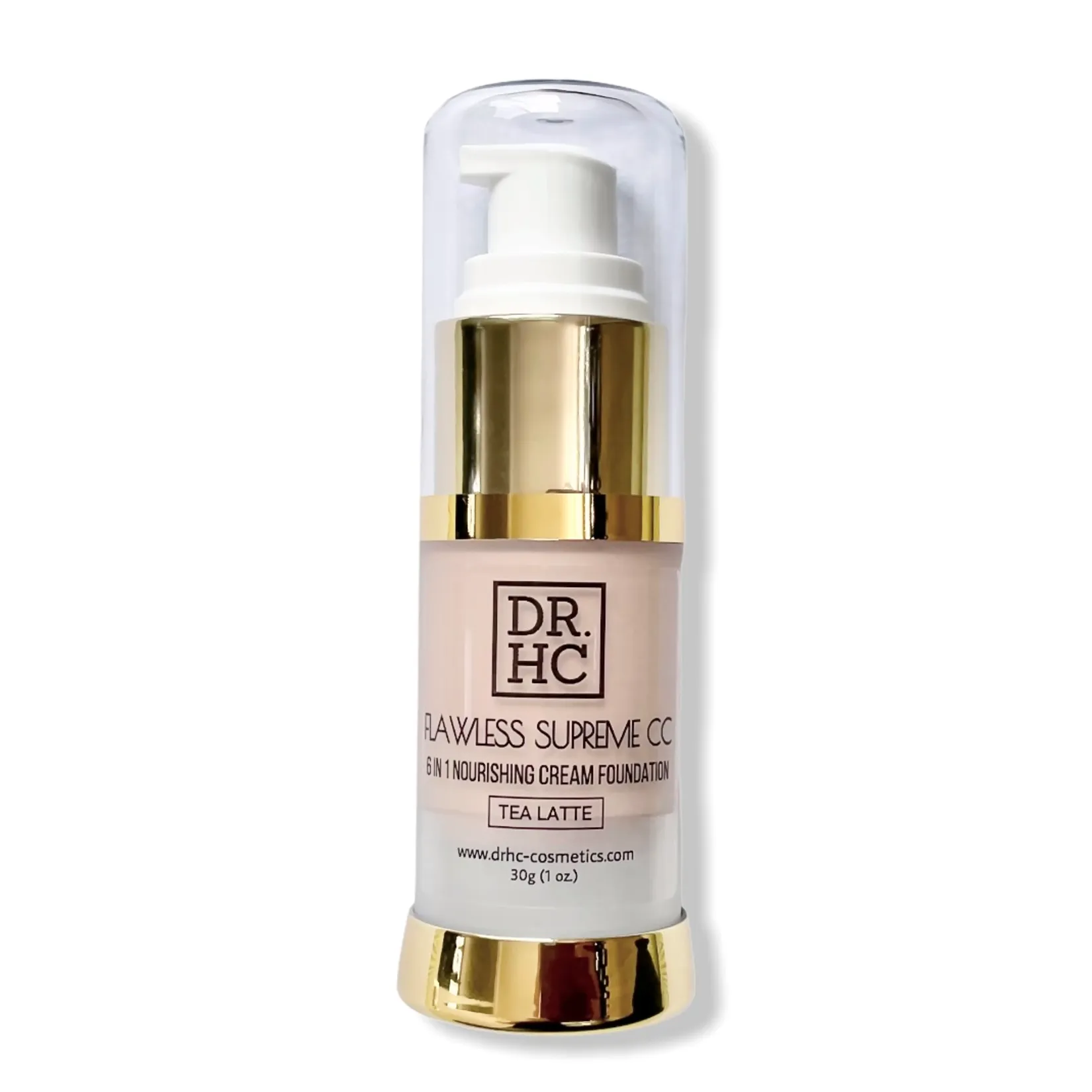 DR.HC Flawless Supreme CC 6 in 1 Nourishing Cream Foundation (5 Shades) (30g, 1oz.) (Natural UV Care, Skin brightening, Anti-acne, Anti-aging...)