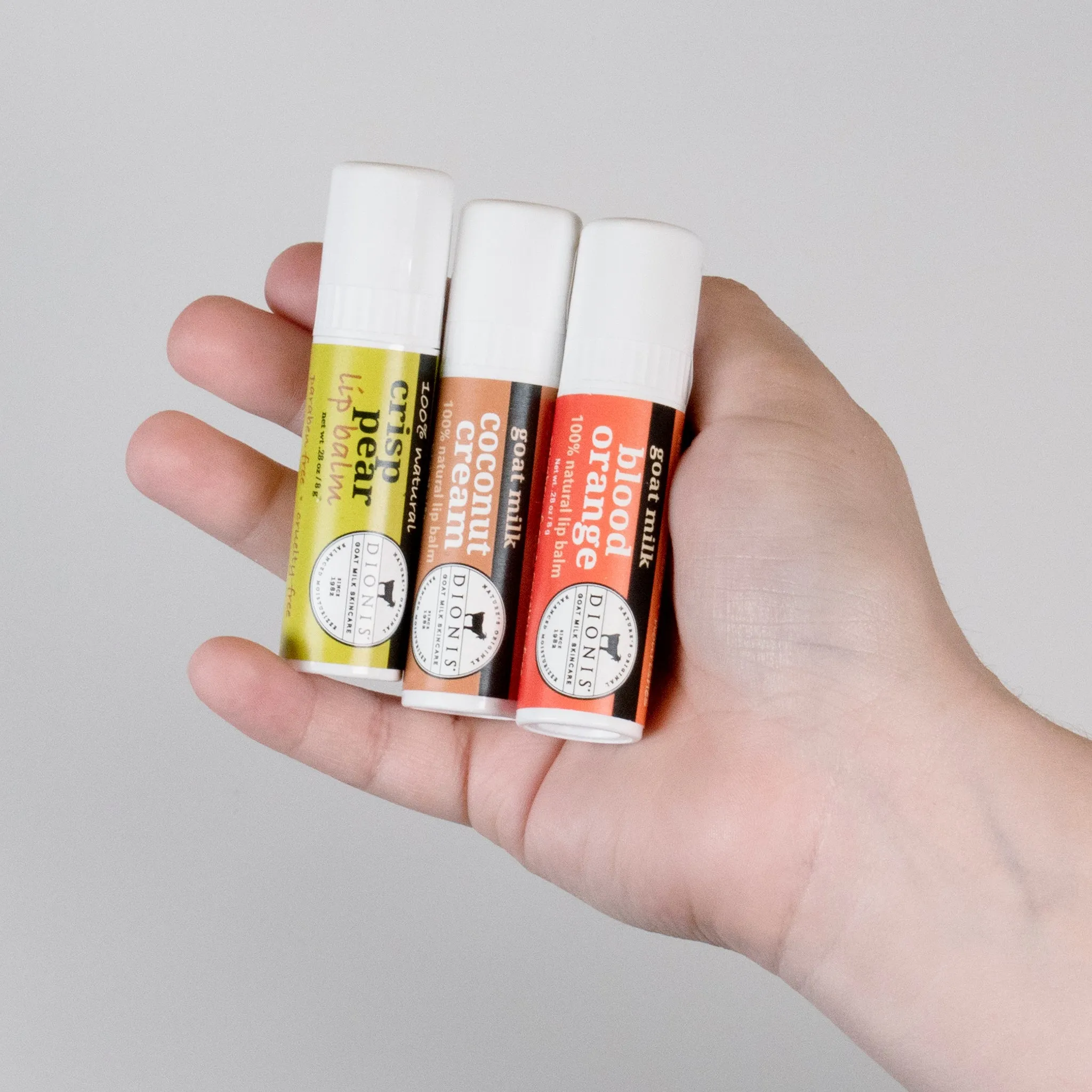 Fruity & Delicious Goat Milk Lip Balm, Set of 3