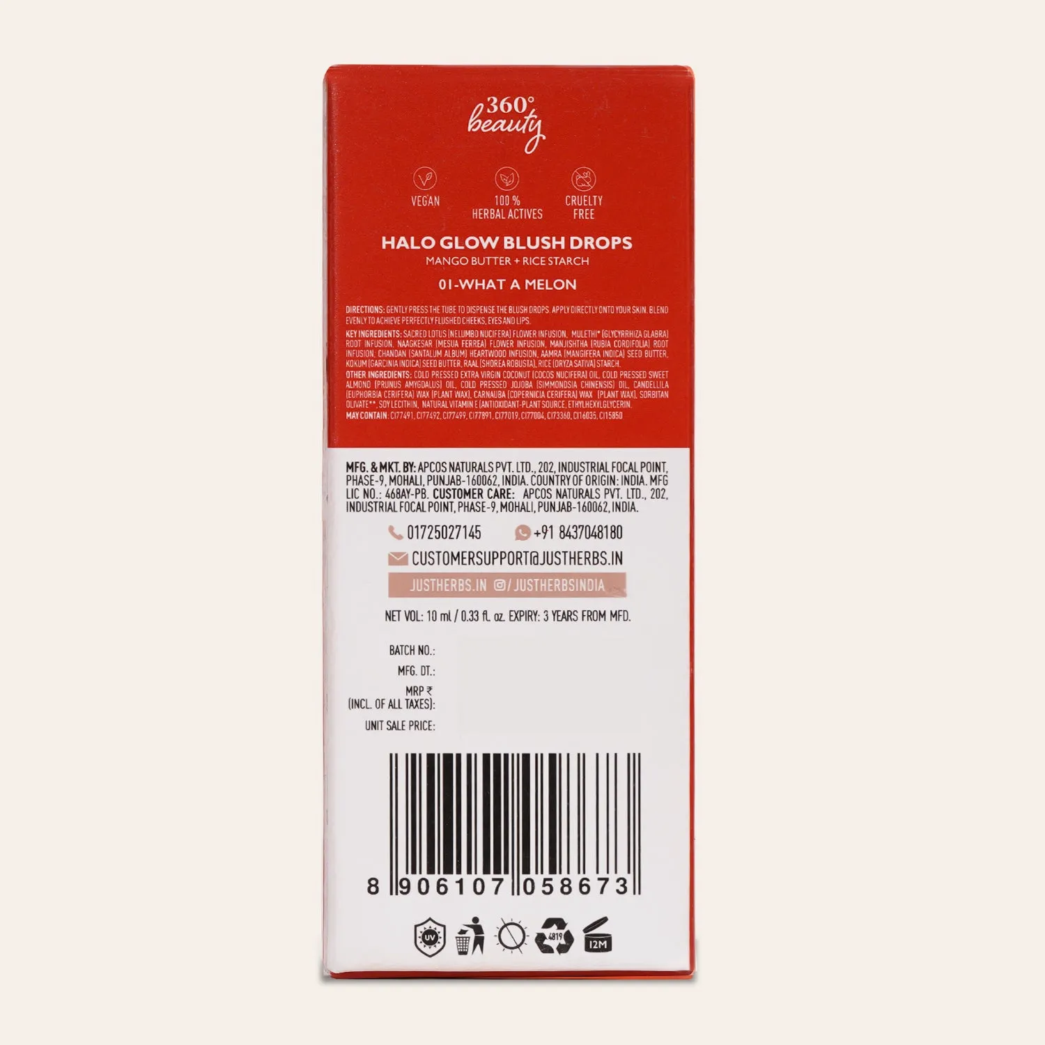 Halo Glow Blush Drops with Mango Butter and Rice Starch - 10 ml